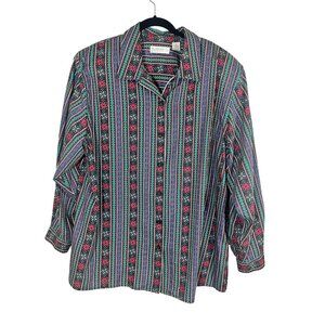 Retro Floral Western Shirt 18 Boho Striped Funky Classic Cowgirl 80s Aztec